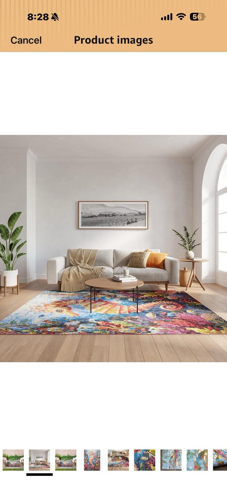 Nourison Home Color Splash Multicolor 5'3" x 7'3" Area Rug - Easy Clean,