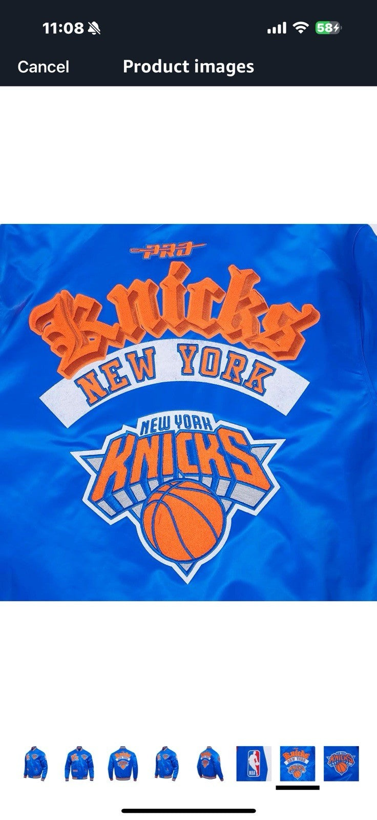 Mens NBA Best Of Satin Jacket New York Knicks Large 