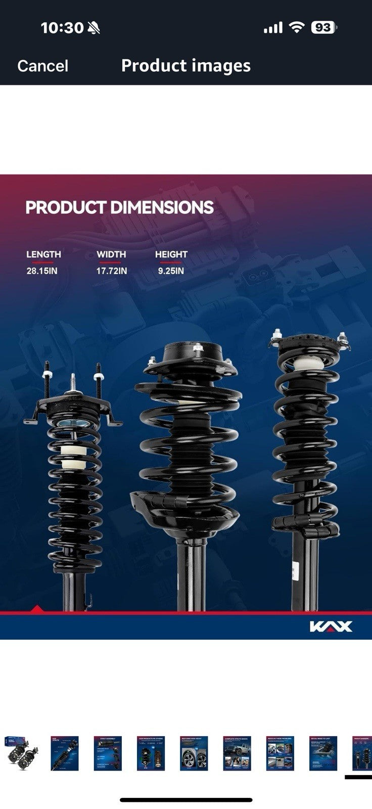 2PCS KAX 171130 171131 Front Struts and Shocks Absorbers for 2008-2014