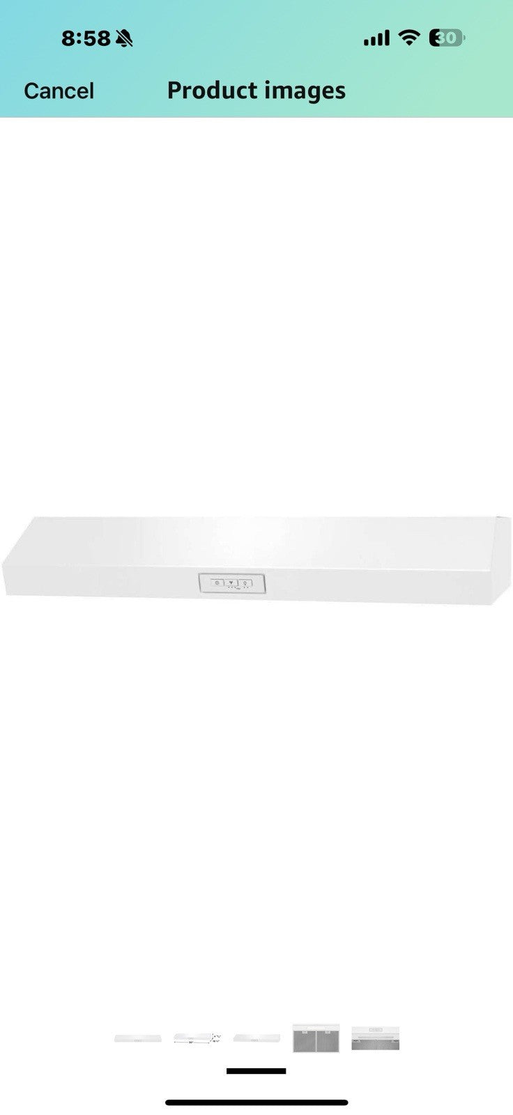 Frigidaire Undercabinet 30" Ventilation Hood with 220 CFM in White