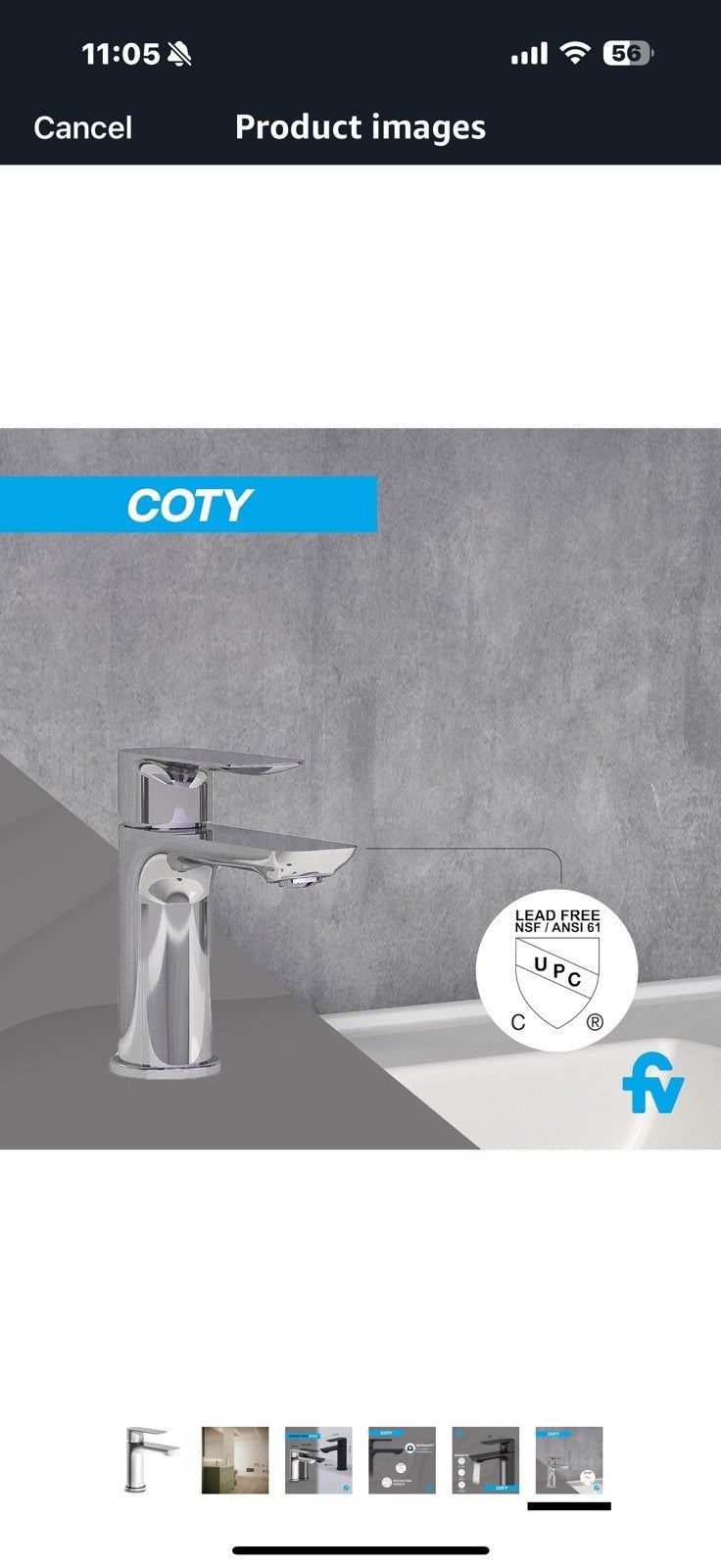 FV Coty Matte Black Bathroom Faucet – Single Hole Brass Sink Faucet, 