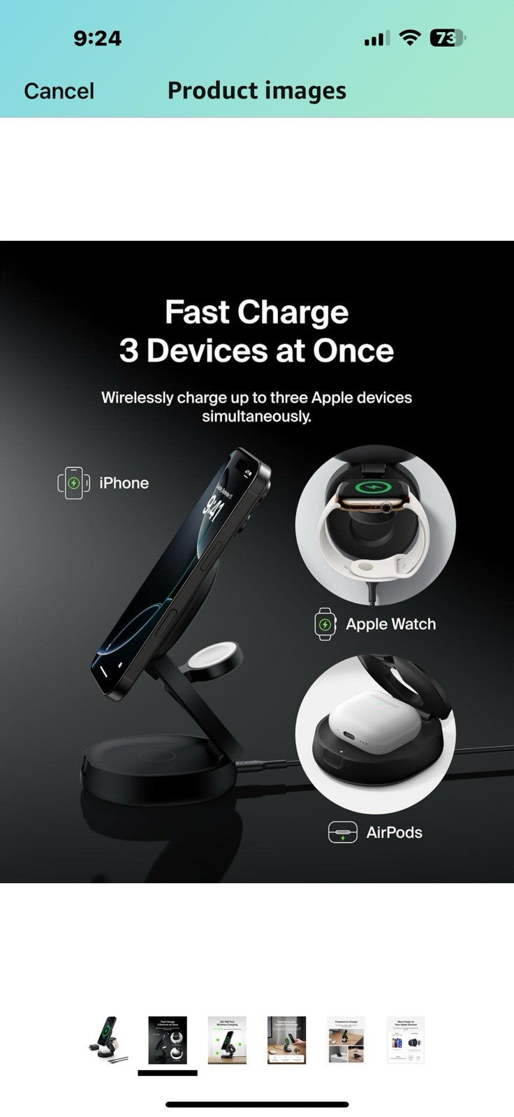 Belkin MagSafe Charger Compatible, 3-in-1 Qi2 Wireless Charging Station