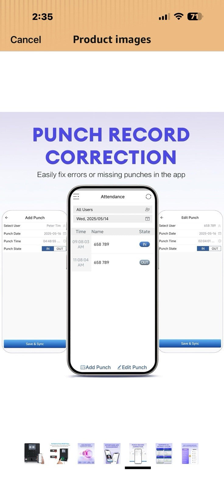 NGTeco APP Time Clock for Small Business, Fingerprint Biometric & PIN Clocking