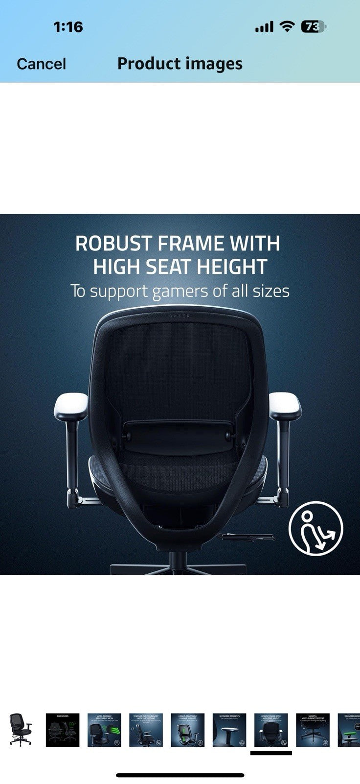 Razer Fujin Mesh Ergonomic Gaming Chair: Ultra-Durable & Breathable