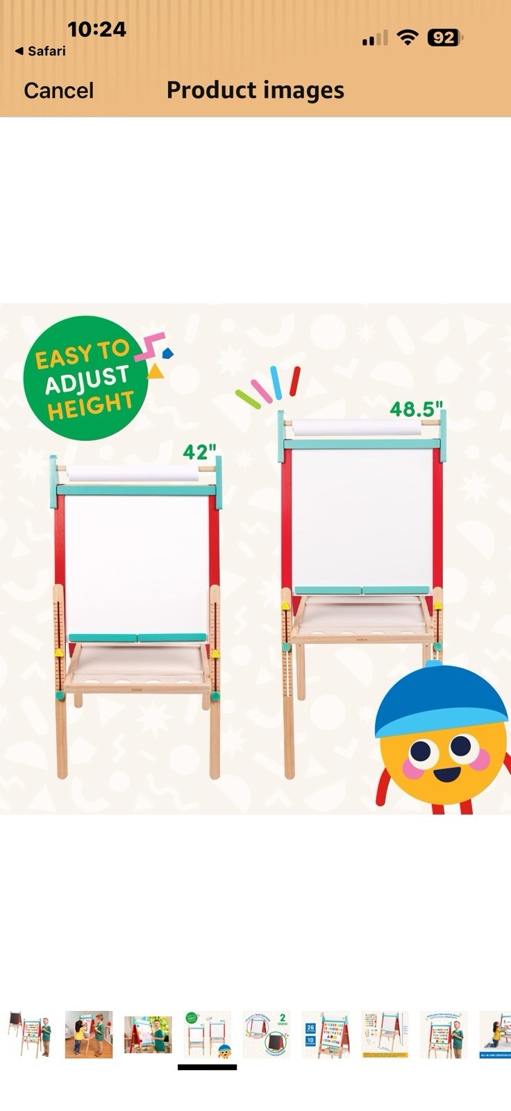 Battat – Wooden Art Easel for Kids with Magnetic Whiteboard & Chalkboard 