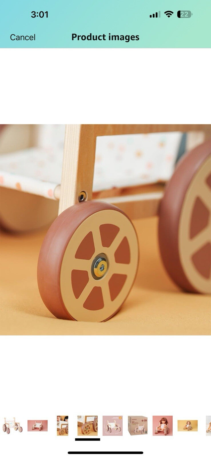 Miniland Doll Wooden Wheelchair Made with ECO Quality Materials which Provide