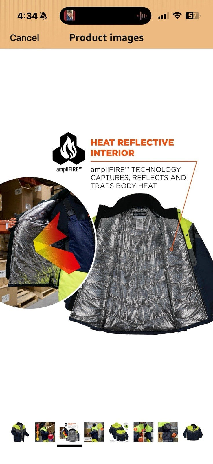 Ergodyne Insulated Freezer Jacket-Heat Reflective Lining XL