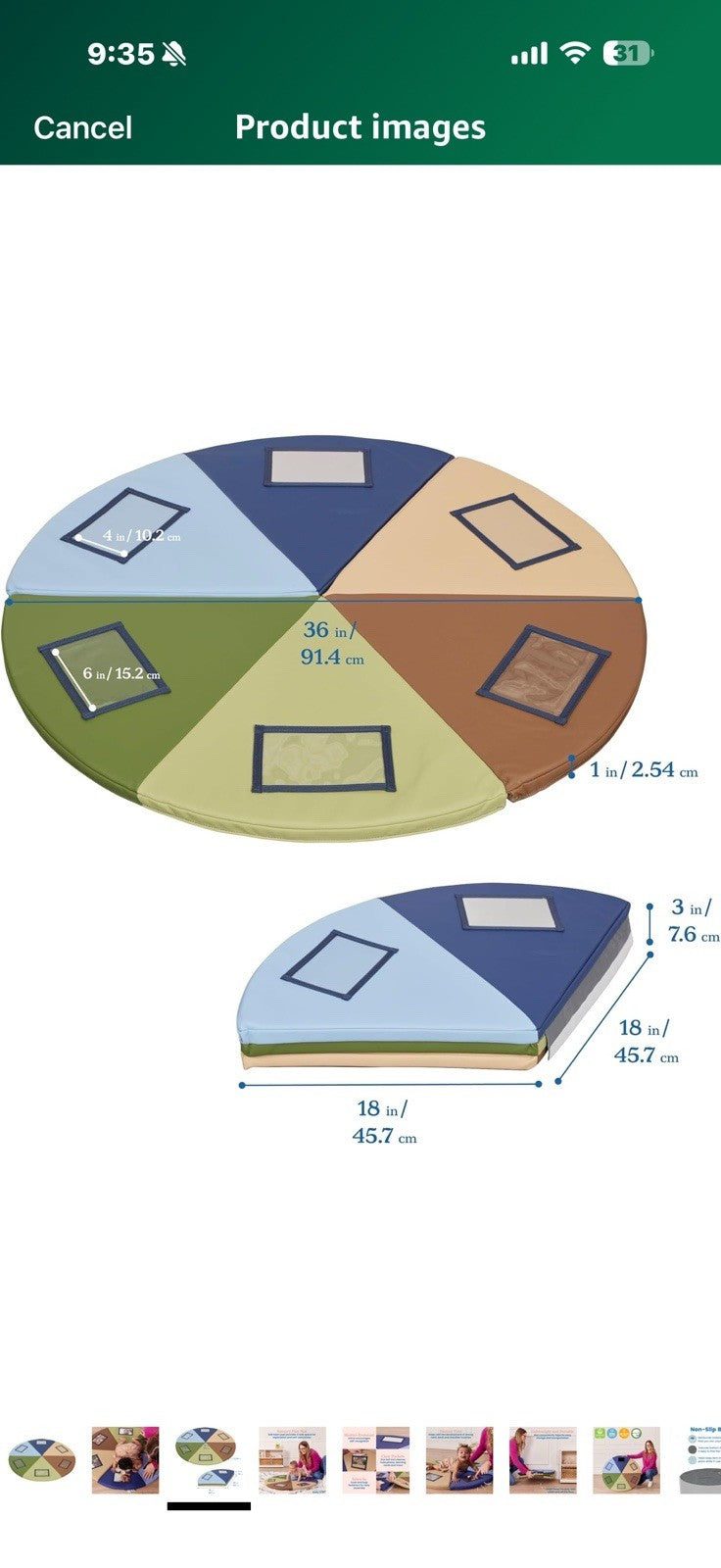 ECR4Kids SoftZone Picture Me Play Mat, Activity Mat, Earthtone
