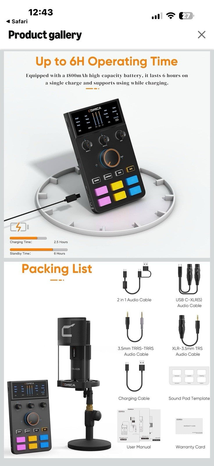 Comica ADCaster C1 K1 Podcast Equipment Bundle - USB Audio Interface 