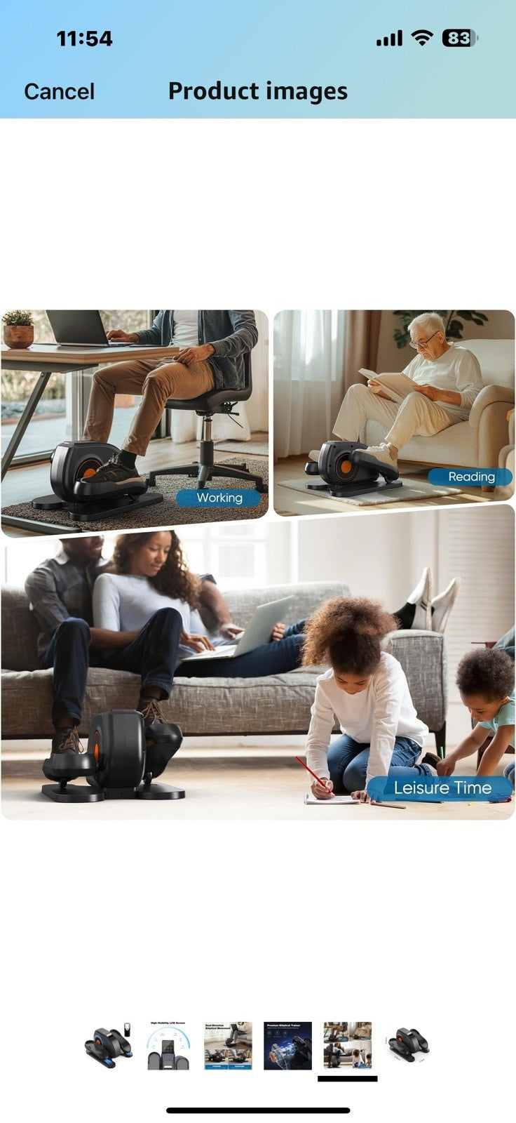 Sweetcrispy Mini Under-Desk Elliptical Machine – Silent, Space-Saving Pedal