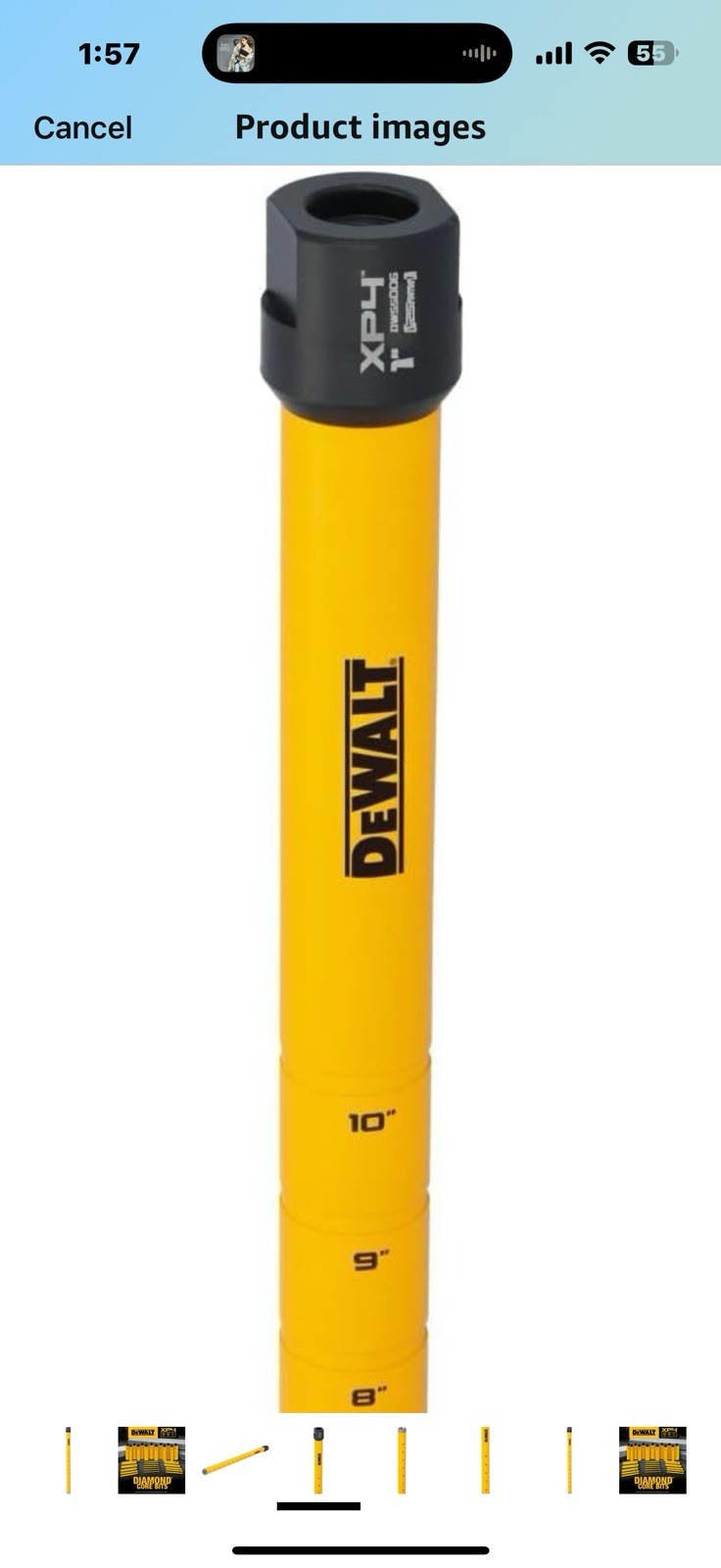 DEWALT 1" x 14" Diamond Core Bit (DW55006)