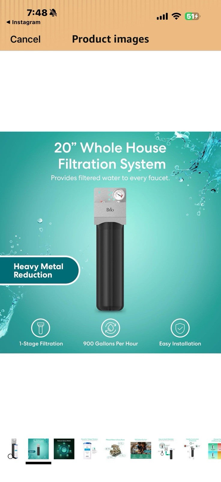 Brio Whole House Water Filter System for Heavy Metal Reduction 
