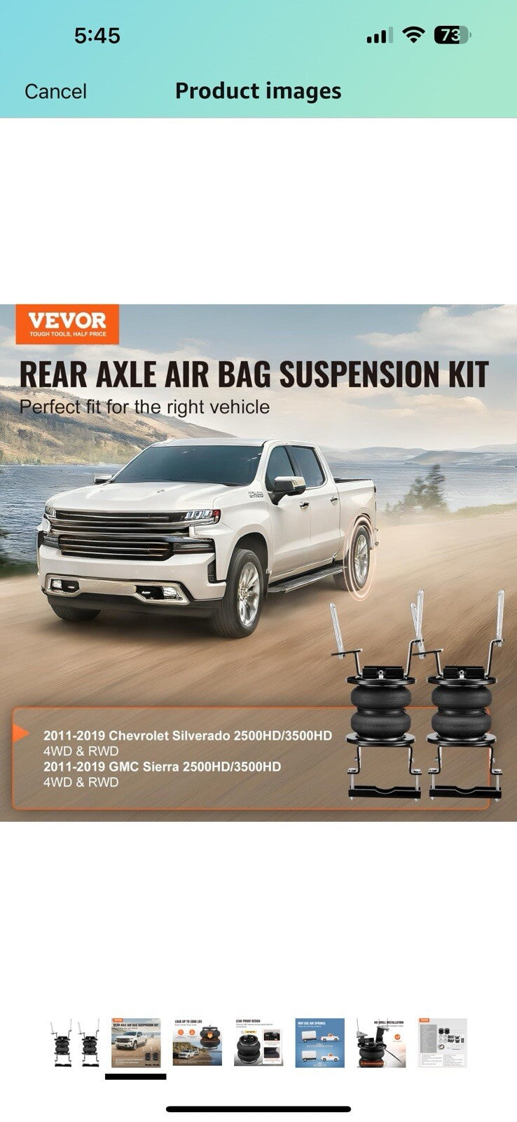 VEVOR Air Bag Suspension Kit, Air Springs Suspension Bag Kit 2011-2019 Chevrole