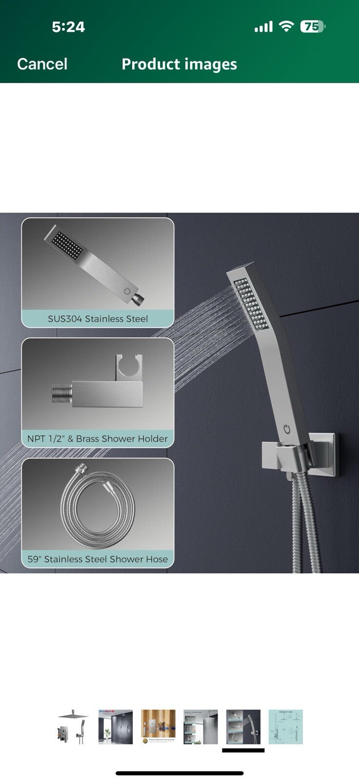 FORIOUS 10 in Rainfall Shower System - Ceiling Mount,Brushed Nickel Rain