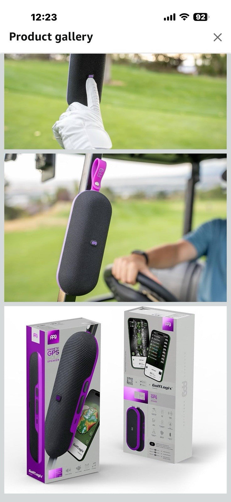 PPG Golf Speaker with GPS Powered by Golf Logix – 40K+ Courses