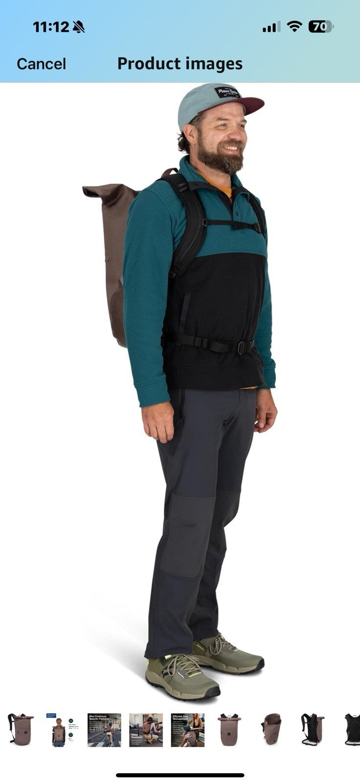 Osprey Metron 25L Waterproof Commuter Bike Backpack, Magma Brown