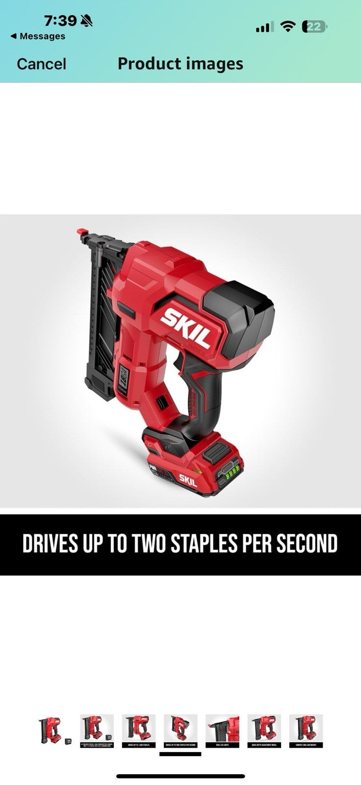 SKIL PWR CORE 20 Brushless 20V 18Ga 1/4 In. Narrow Crown Stapler Kit