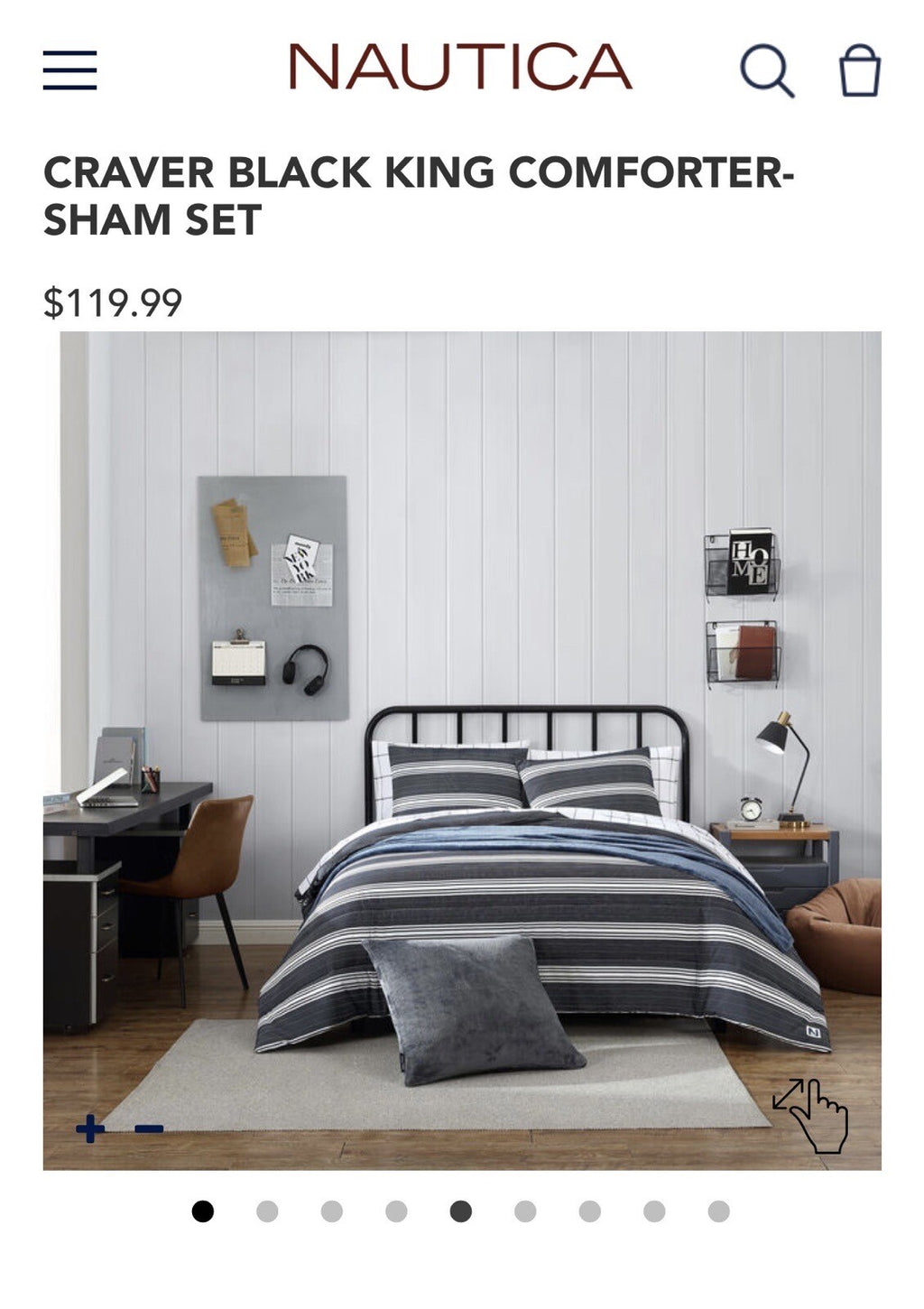Nautica CRAVER BLACK KING COMFORTER-SHAM SET