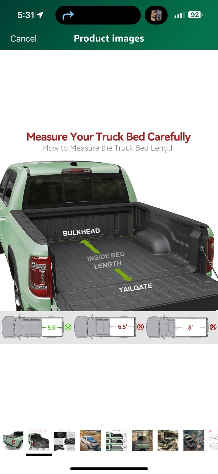 LEDKINGDOMUS Soft Roll-Up Tonneau Cover Fits for Toyota Tundra