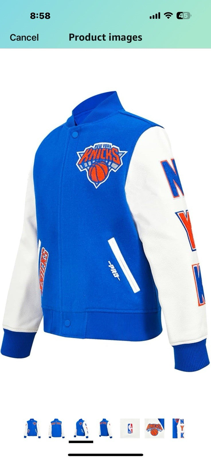 Big Kids NBA Classic Chenille Varsity Jacket X Large 