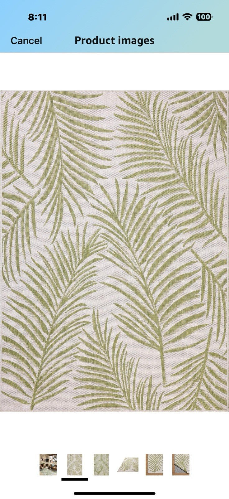 Loloi II Easton Collection ESN-06 Ivory/Green 8'-6" x 11'-6" Reversible Indoor