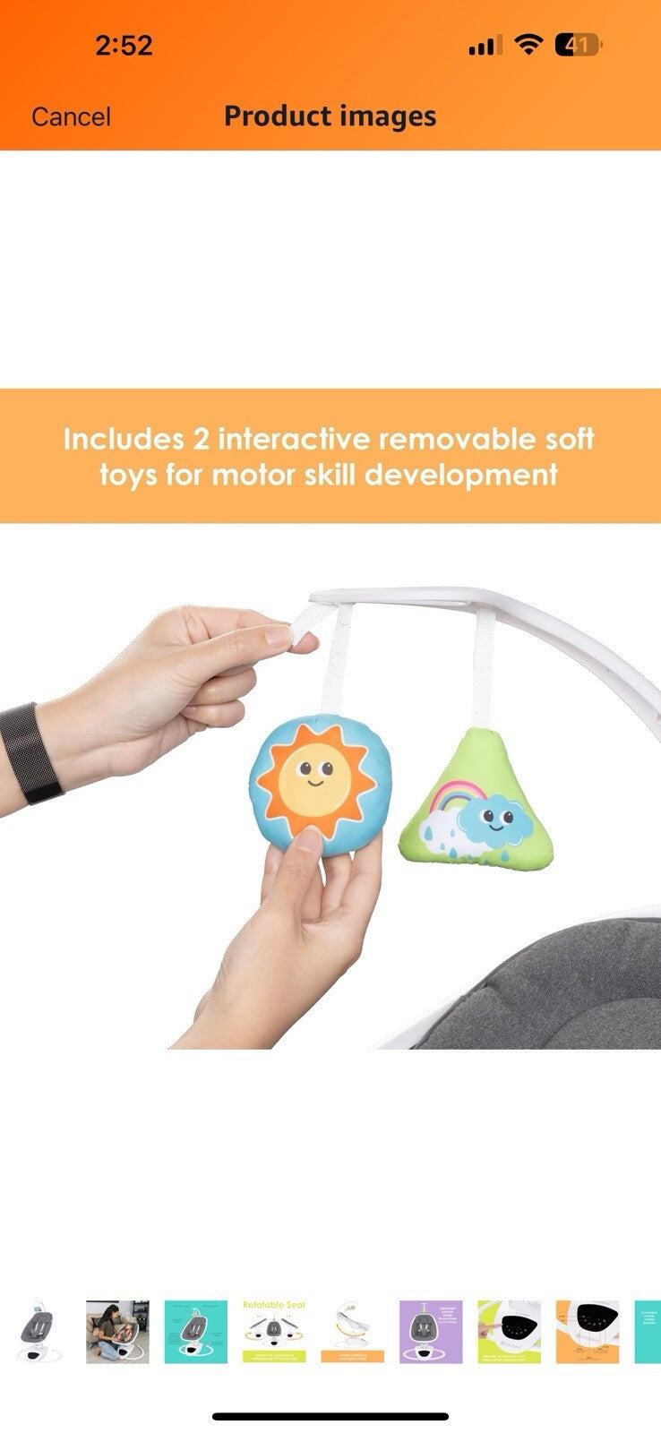 Baby Trend NuMotion Infinity Swing, Dash Grey