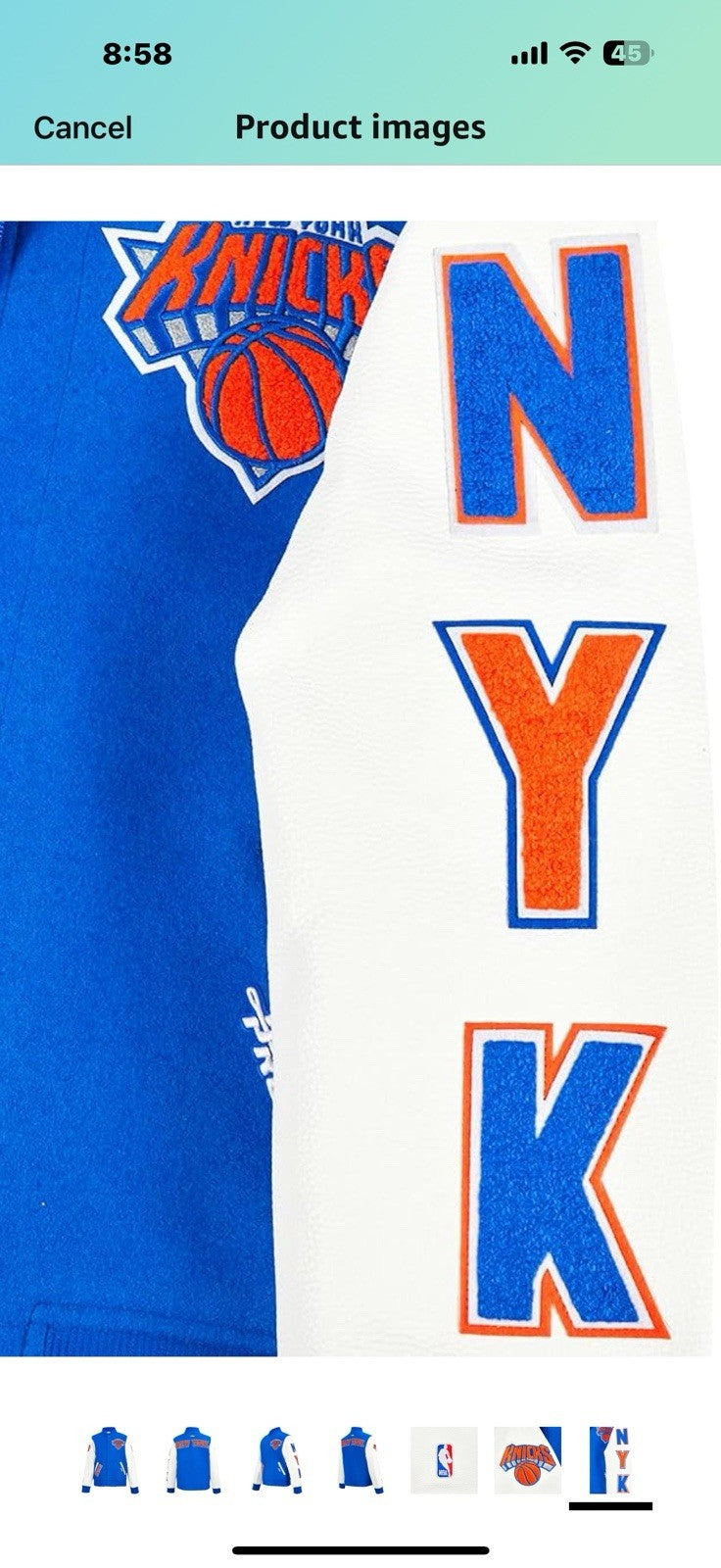 Big Kids NBA Classic Chenille Varsity Jacket X Large 