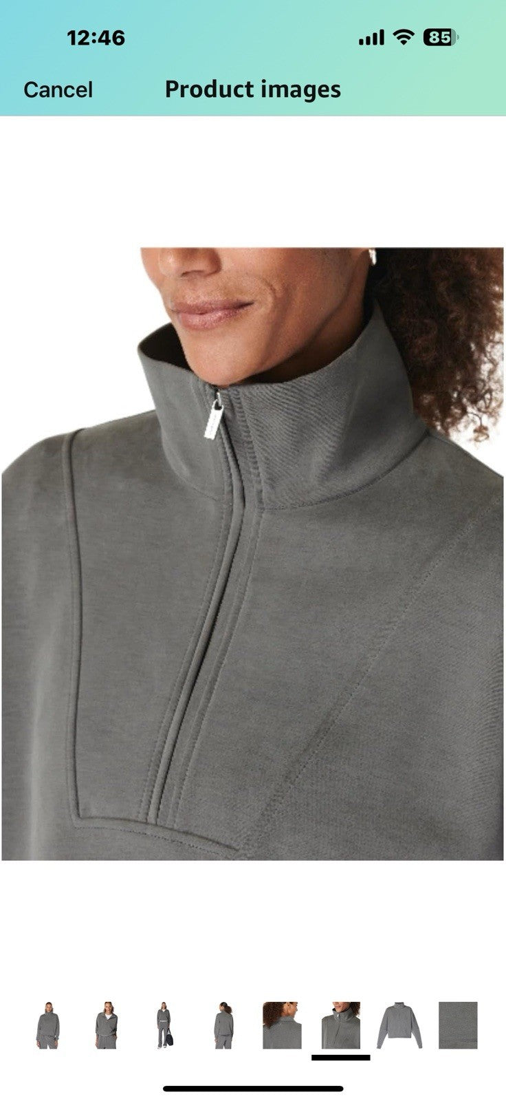 Sweaty Betty Women's Sand Wash Soft Half Zip Pullover Sweatshirt Size M