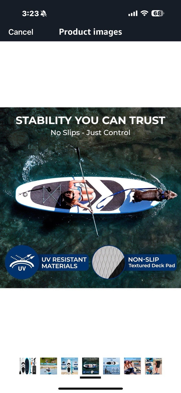 SereneLife 11’6” Inflatable SUP - Pet-Friendly Stand-Up Paddleboard for Adults