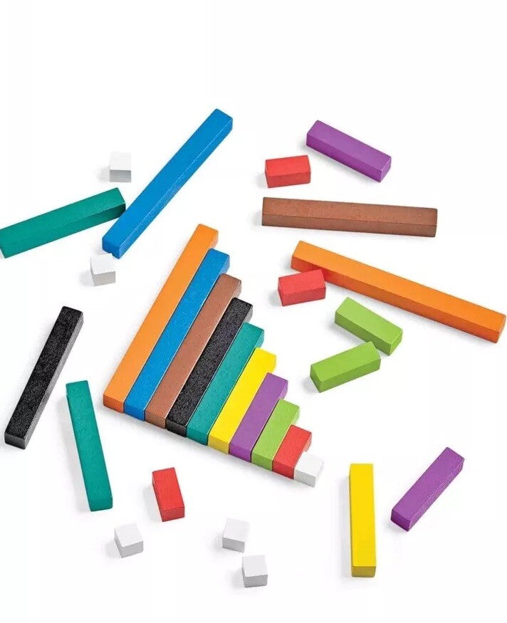hand2mind Wooden Cuisenaire Rods Classroom Set, Fraction Bars, Montessor