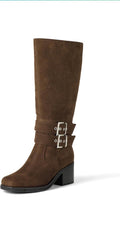 The Drop Women's Sage Tall Biker Boot with Buckles 8.5