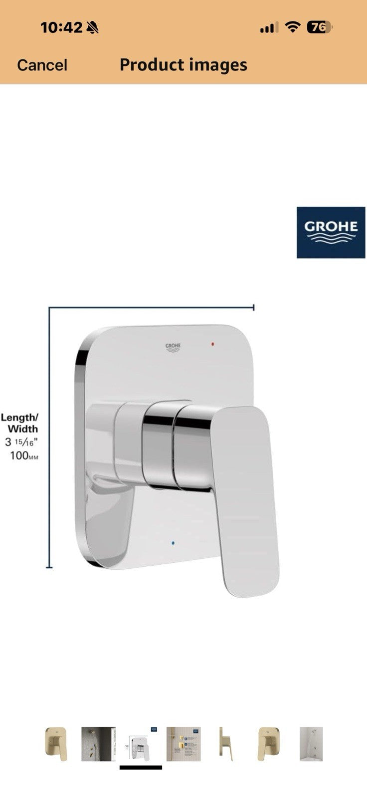 Grohe 101929EN00 Cubeo 2-Way Diverter Trim, Brushed Nickel