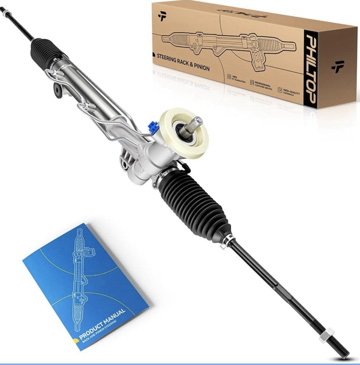PHILTOP Hydraulic Power Steering Rack and Pinion Assembly Fits 2004