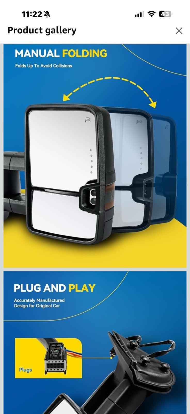 PHILTOP Towing Mirrors Compatible with 1999-2016 F-250 Super Duty, 
