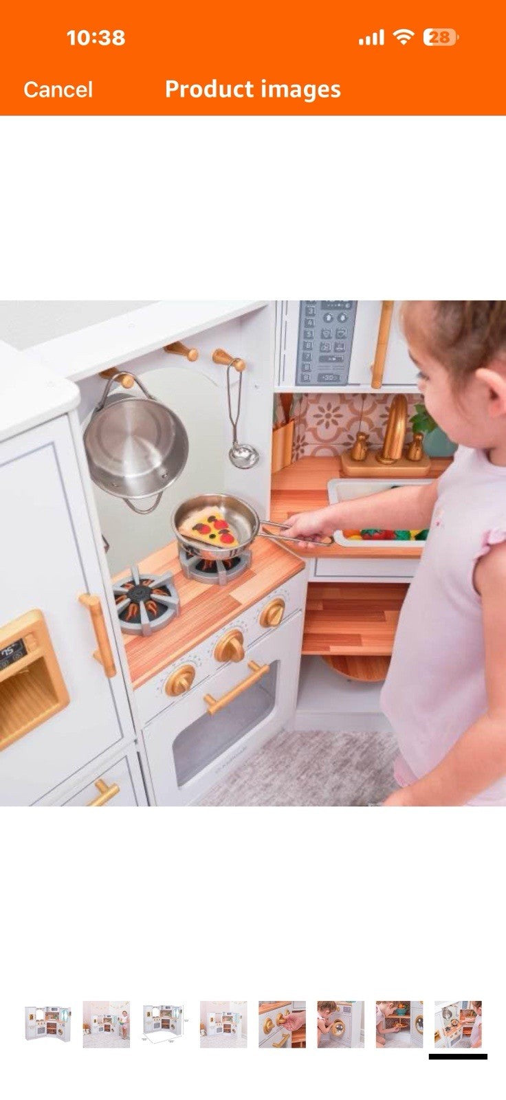 KidKraft Ultimate Corner Wooden Play Kitchen with Lights & Sounds, 