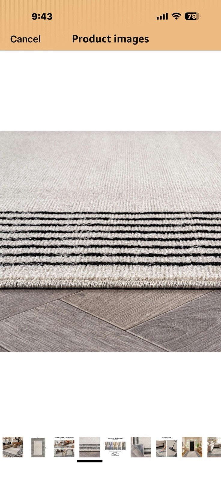 Rugshop Modern Minimal Bordered Indoor Area Rug for Living Room