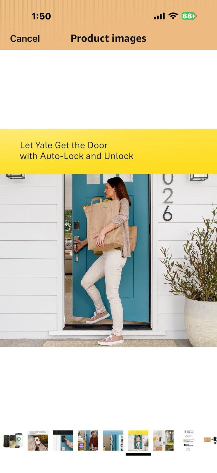 Yale Assure Lock 2 Deadbolt, Lifetime Brass Keyed Smart Entry Door Lock