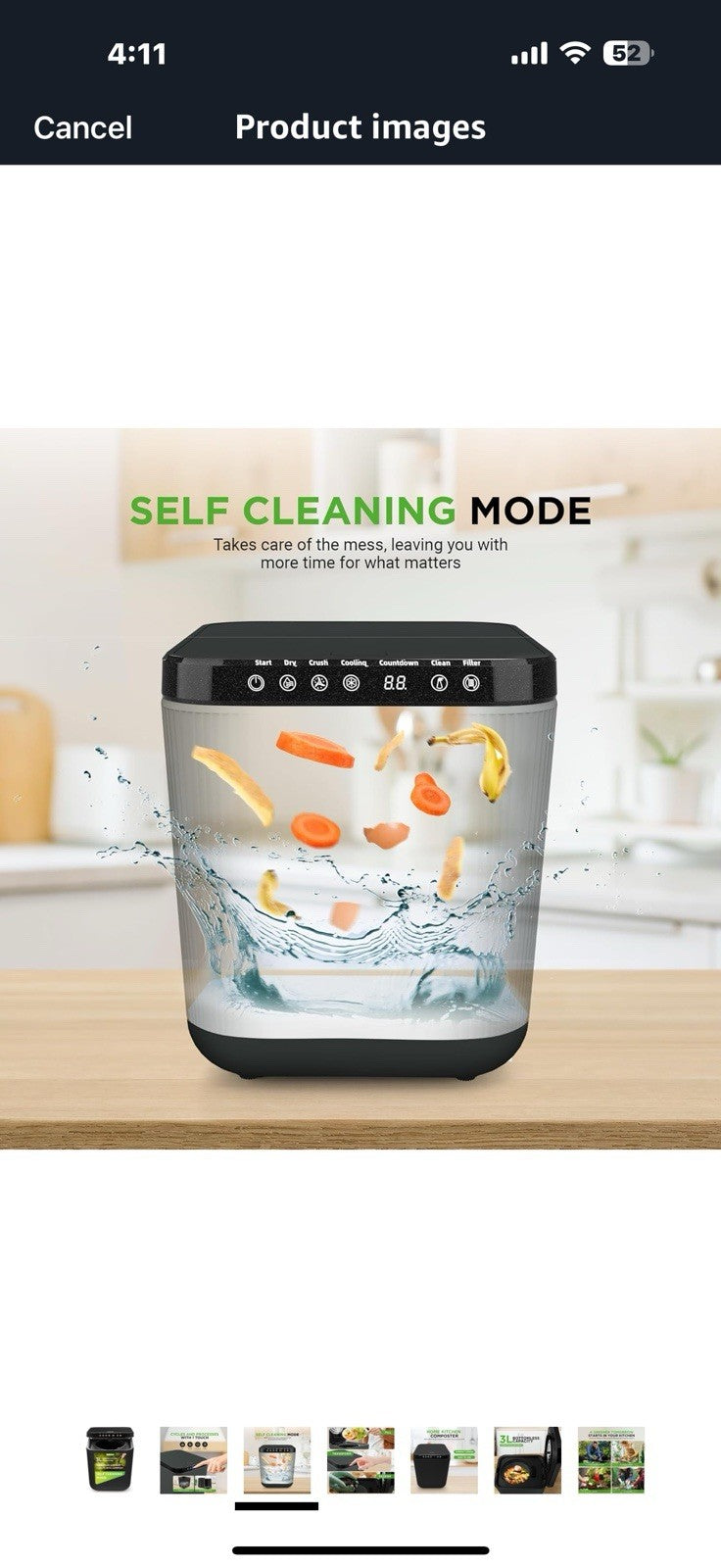 NutriChef Food Waste Bin - 3 Quart Compost Bin for Countertop,
