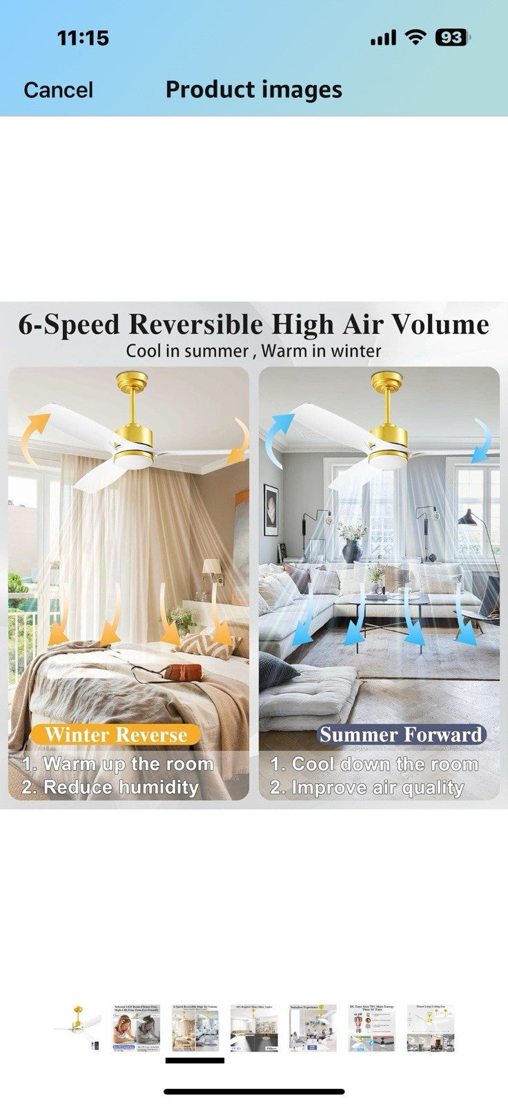 Ceiling Fans with Lights and Remote - 52 Inch Smart App Control Modern