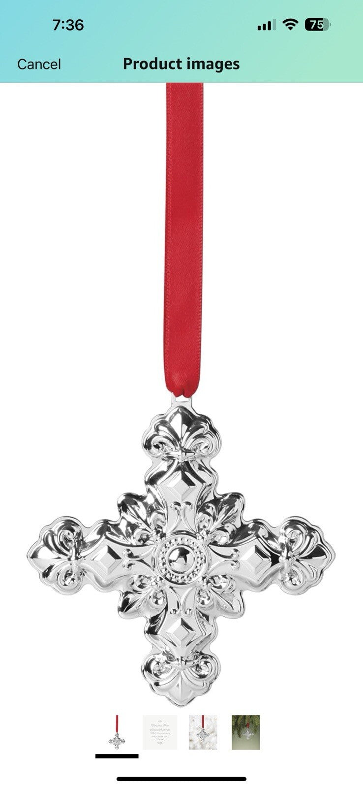 Reed And Barton 895954 2024 54th Annual Christmas Cross