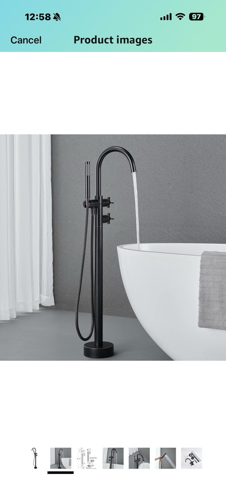 Freestanding Bathtub Faucet Tub Filler Oil Rubbed Bronze Floor Mount 