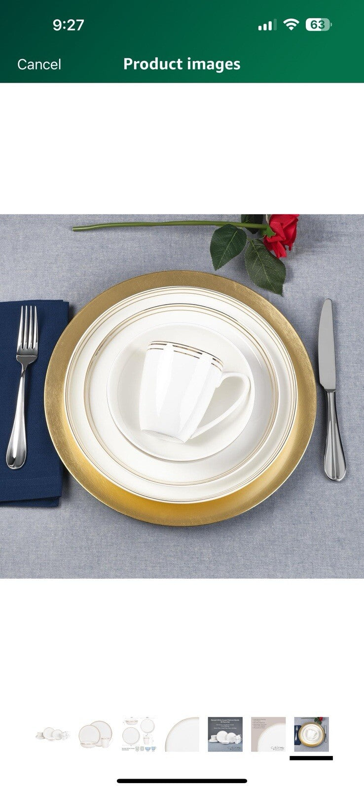 Everyday White by Fitz and Floyd Nevaeh Bone China Coupe Gold Bands 