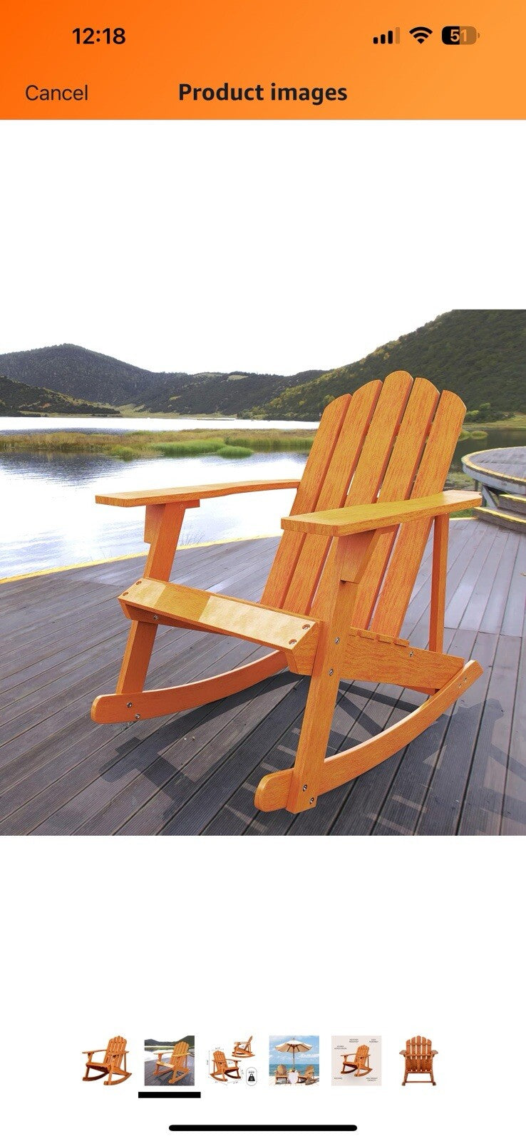 JONATHAN Y PAT1000A Kiawah Outdoor Patio Classic Acacia Wood Adirondack