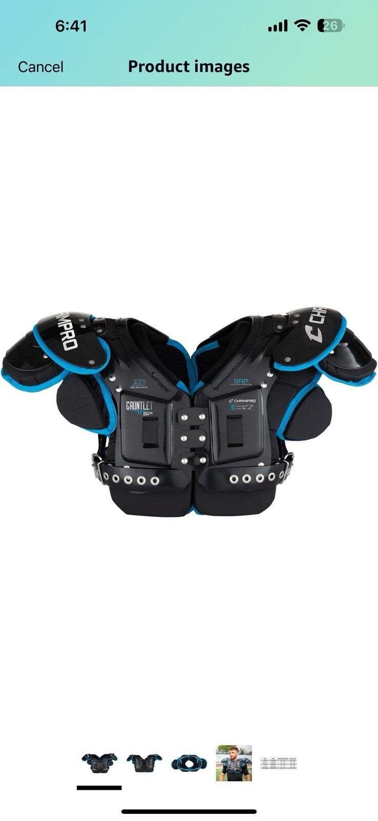 Champro Gauntlet Skill Football Shoulder Pads Size Small