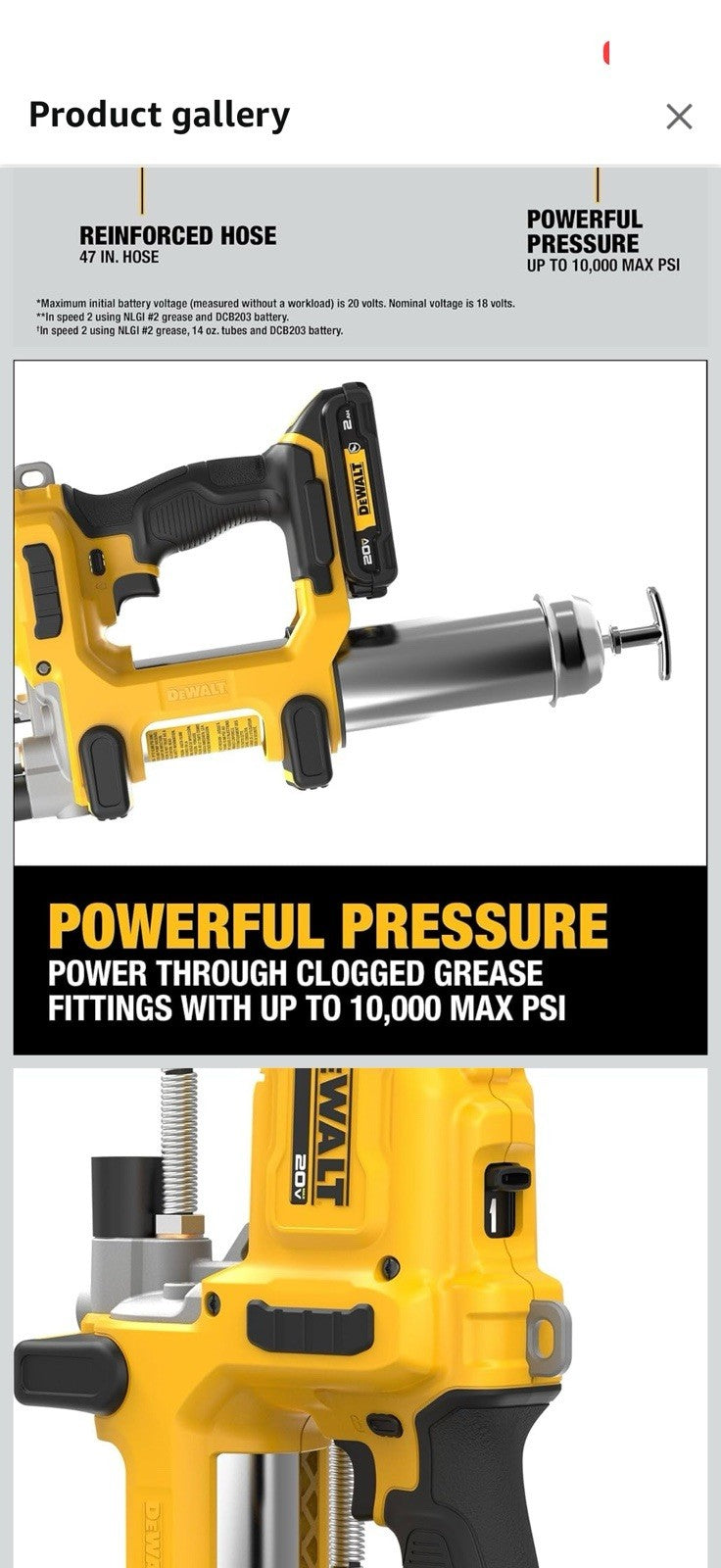 DEWALT Grease Gun 20V MAX, 10,000 PSI Variable 2-Speed Cordless Grease Gun