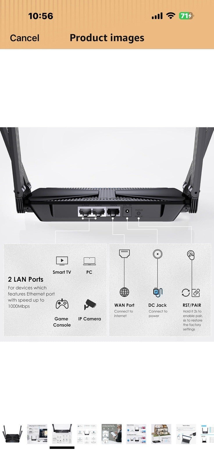WiFi 6 AX3000 Dual Band Mesh Router, Wireless Gigabit Router for Gaming