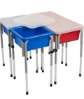 ECR4Kids 4-Station Sand and Water Adjustable Play Table, Sensory Bins,