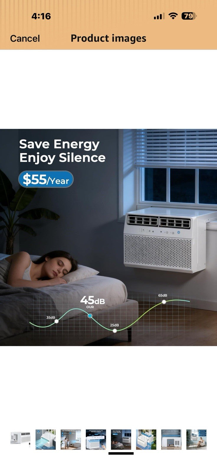 U-Shaped Window Air Conditioner, 10,000 BTU Window AC Unit Cools