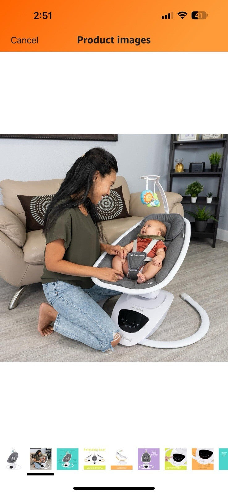 Baby Trend NuMotion Infinity Swing, Dash Grey