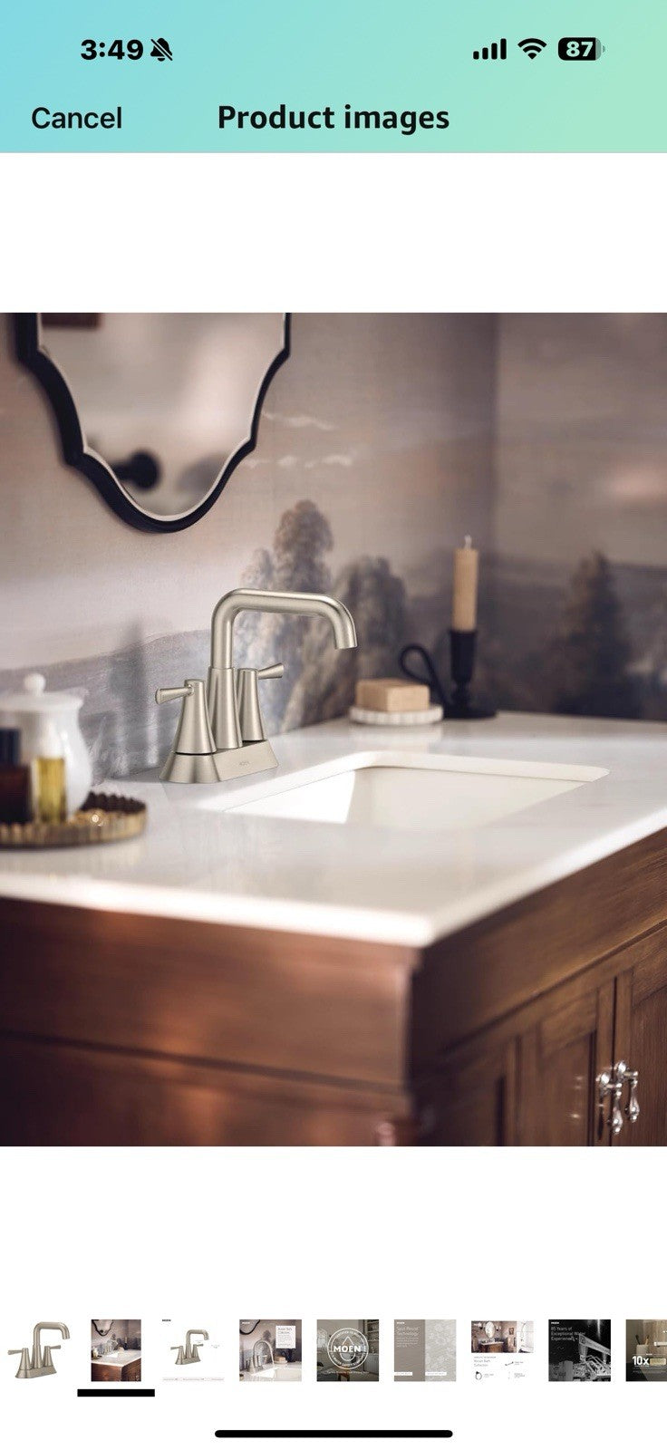 Moen Ronan Spot Resist Brushed Nickel Two-Handle 4 in. Centerset